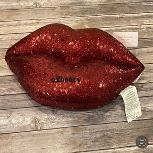 Isaac Mizrahi New York Sequin Red Lip Decorative Pillow